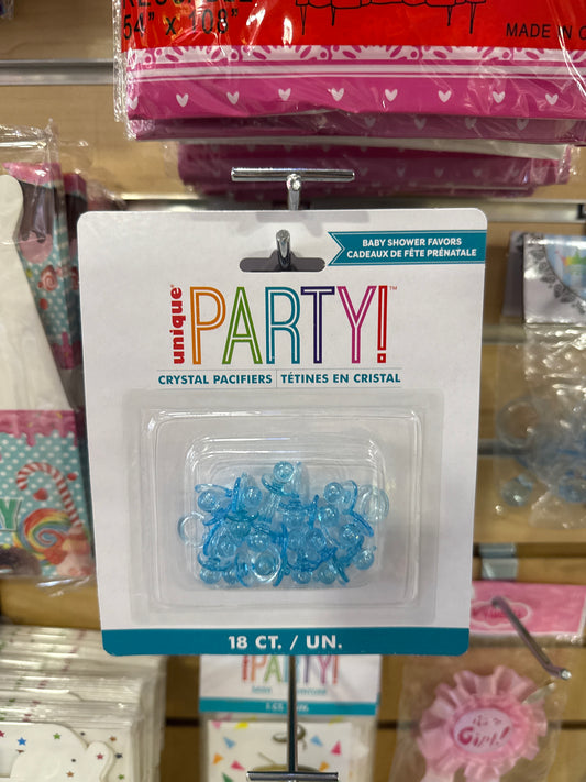 Crystal Blue Plastic Pacifiers