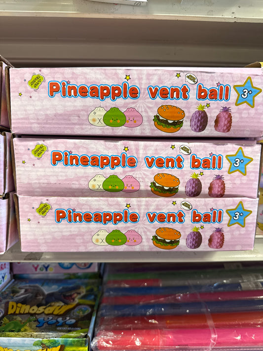 Pineapple Vent Ball 12 pk Soft Squishie