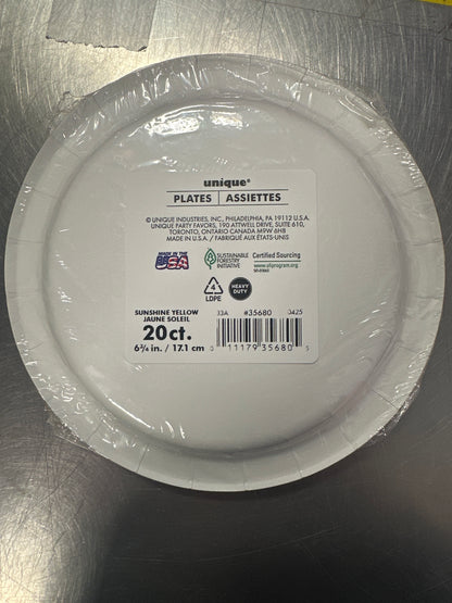 Small Color Yellow Plates