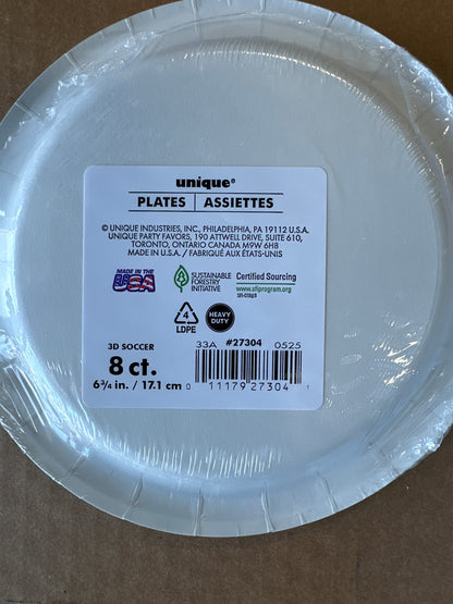 Soccer dessert plates