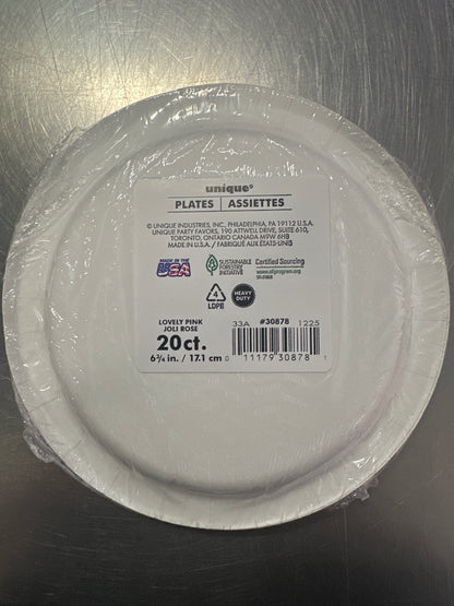Small Color Light Pink Plates