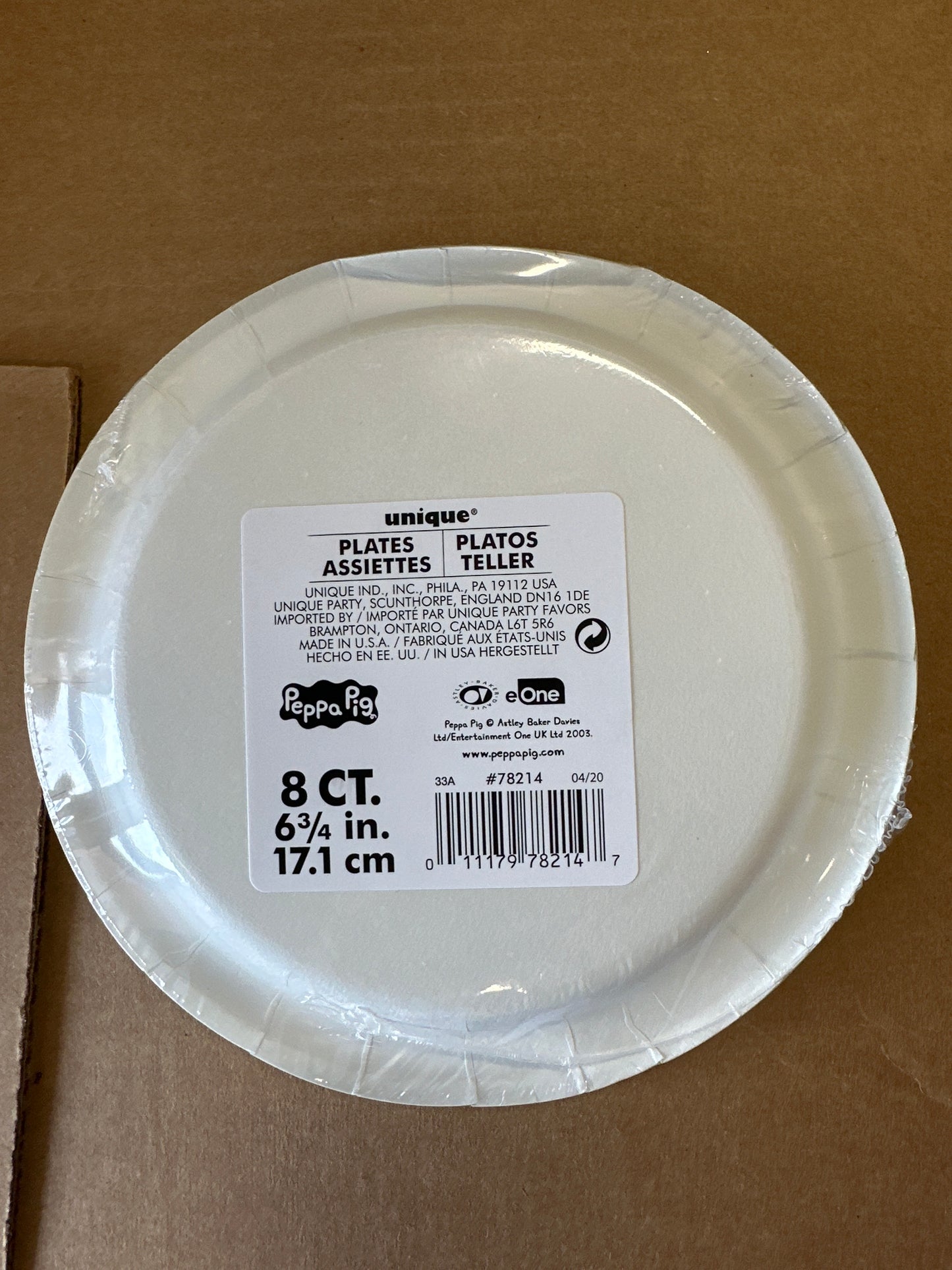 Peppa Pig dessert plates