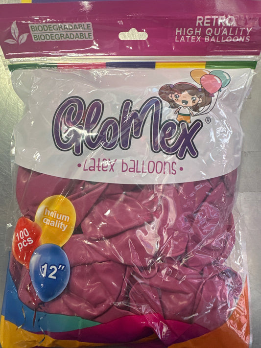 Retro Hot Pink GloMex Balloons 100pcs