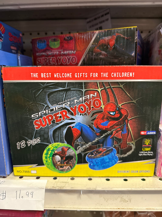 Spiderman Inspired Toy Yoyo 12 pk