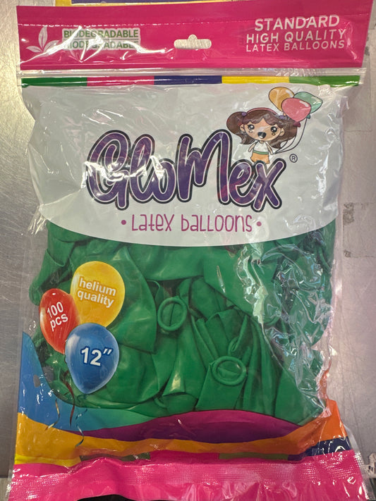 Green GloMex Balloons 100pcs