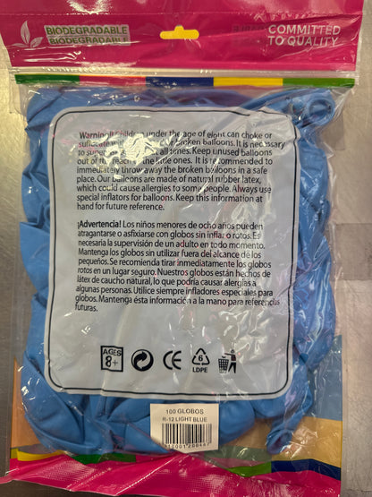Light Blue GloMex Balloons 100pcs