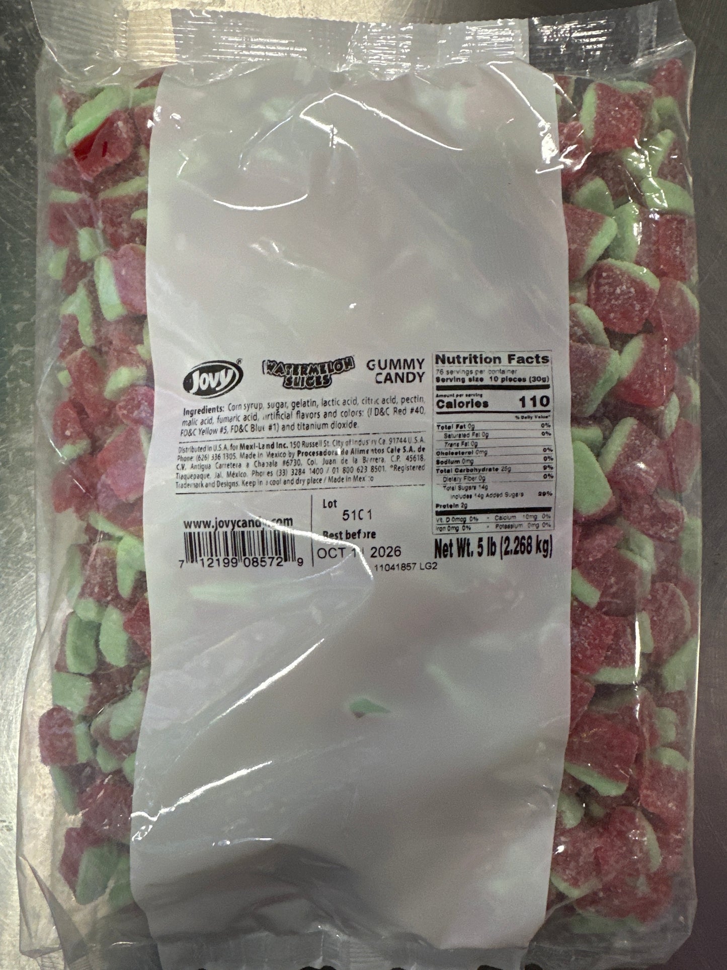 Jovy 5lbs Watermelon Gummy Slices