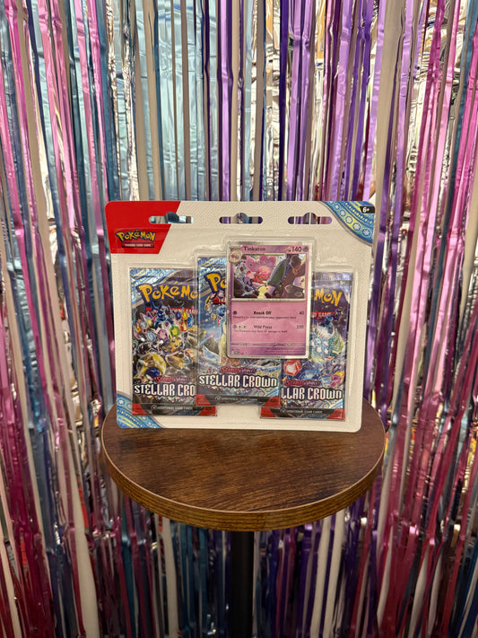 Pokémon Stellar Crown 3 Pack Booster Tinkaton Edition